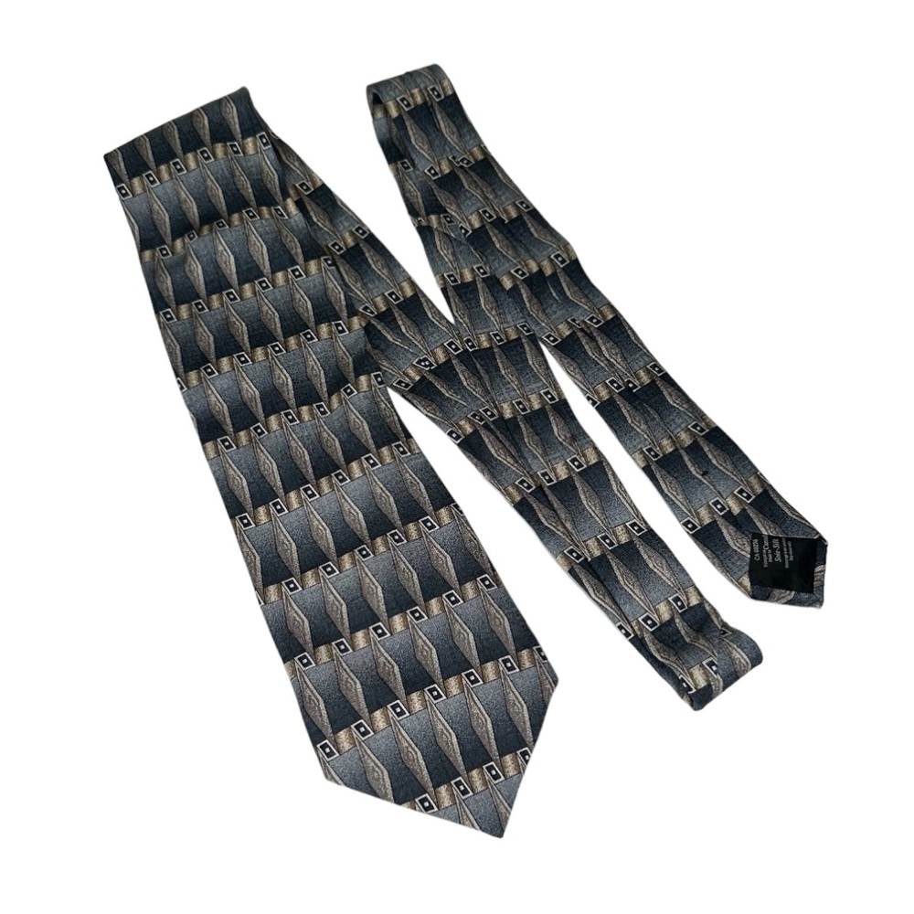 Hunt Club Men’s Grey Blue Geometric Neck Tie